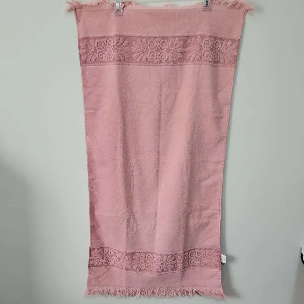 Cannon Santa Cruz Towel Set Of 3 Vintage Pink 1 Bath Towel 2 Hand Towels Fringe